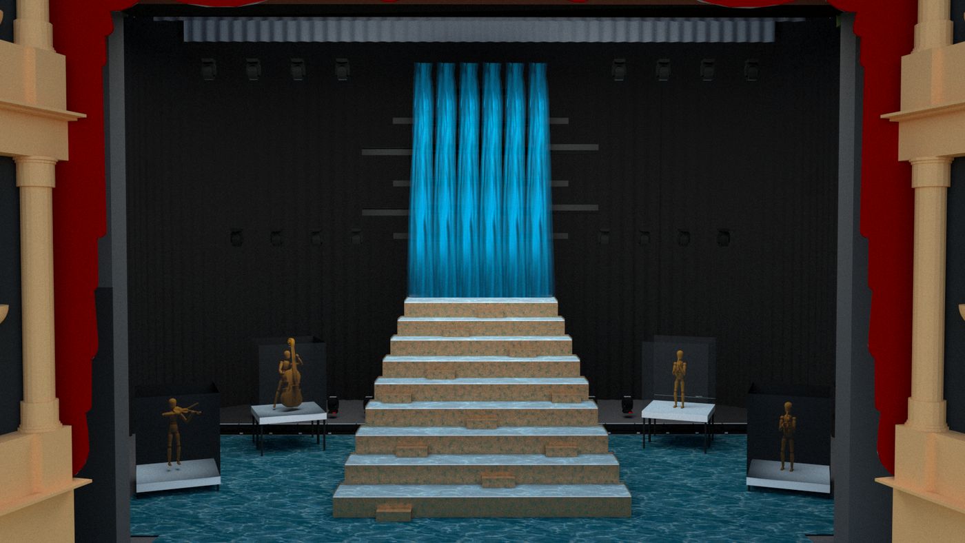 CAD-Render der Bühne für Chasing Waterfalls